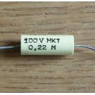 Kondensator 0,22 uF 100 V 20 % axial ( MKT )